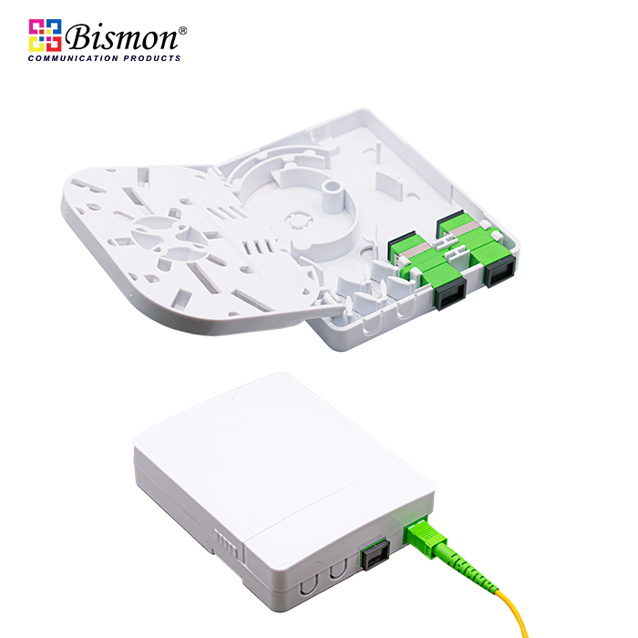 กล่องพักสายไฟเบอร์ออฟติก 2 Ports Fiber Optic Faceplate FTTx Box (กล่องเปล่า)